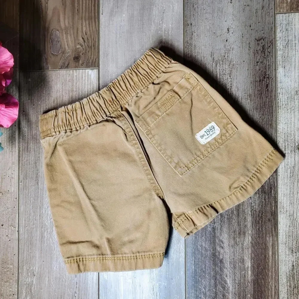 Place Toddler Boy Khaki Cotton Cargo Shorts Size 12-18m